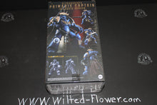 Load image into Gallery viewer, Sealded Ban Dai Ultramrines Primaris Captain in Gravis Armour Action Figure
